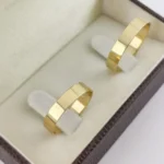 ALIANÇA OURO 18K 750 QUADRADA LISA 4MM